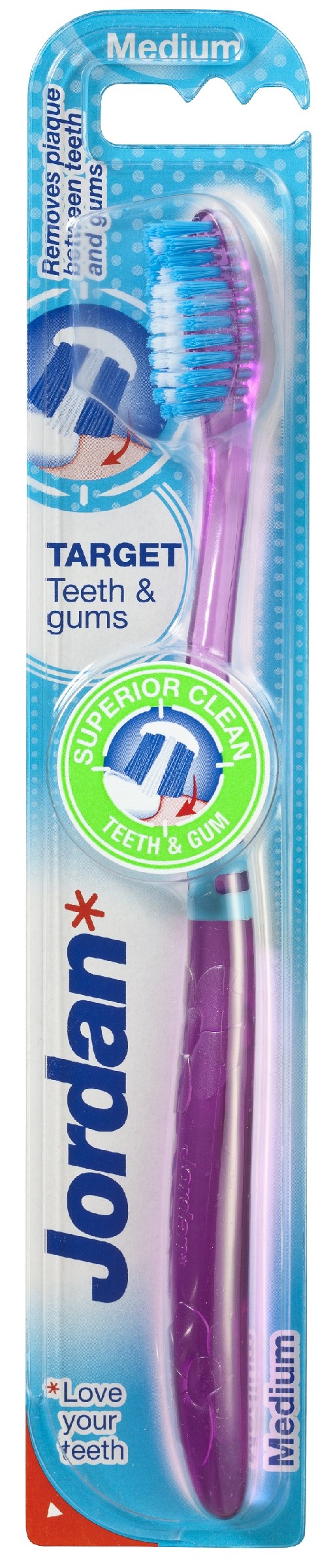 Jordan Zubná kefka Target Teeth & Gums medium mix farieb 1 ks