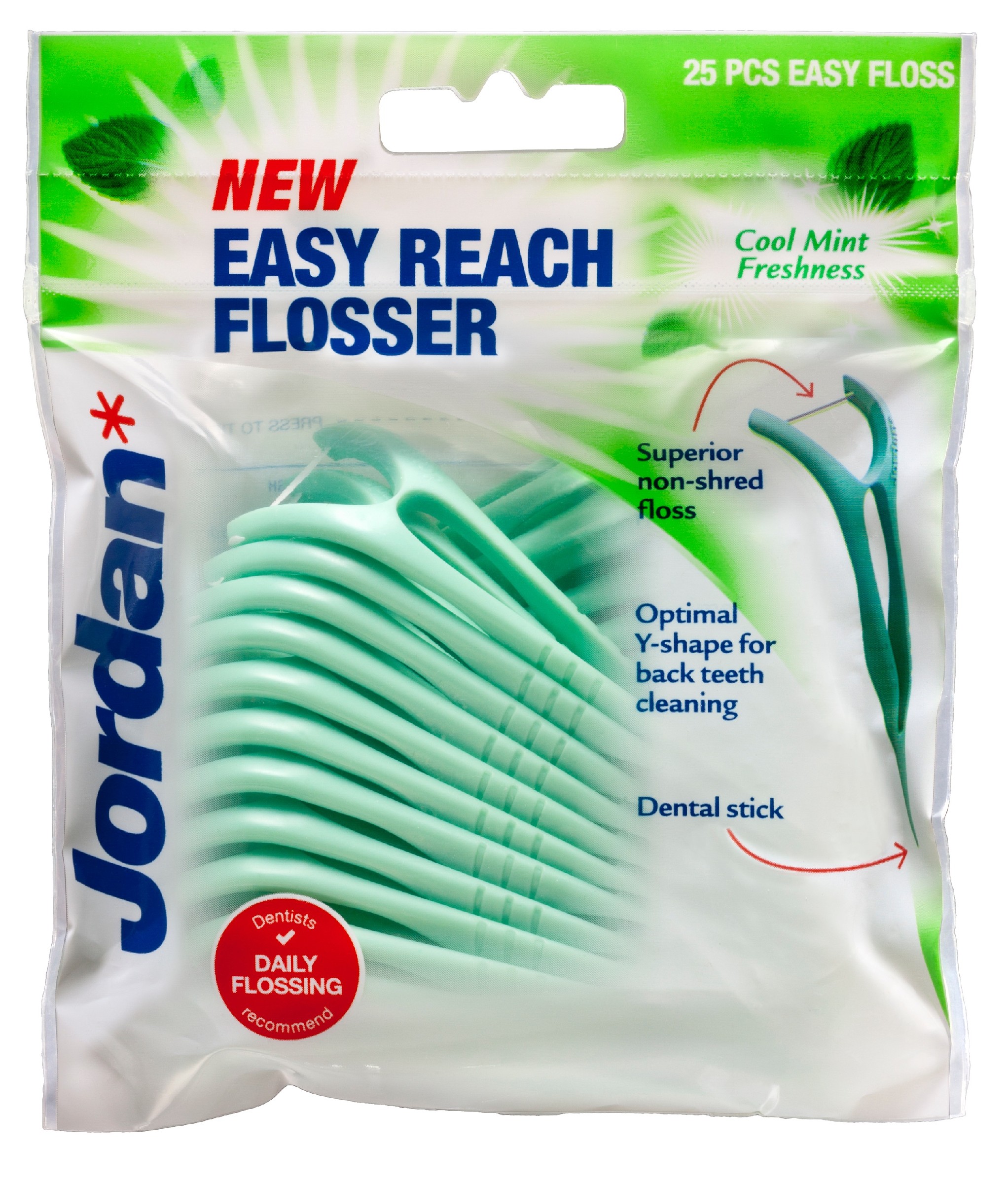 Jordan Zubná niť a špáradlá 2v1 Easy Reach Flosser 1 balenie - 25 ks