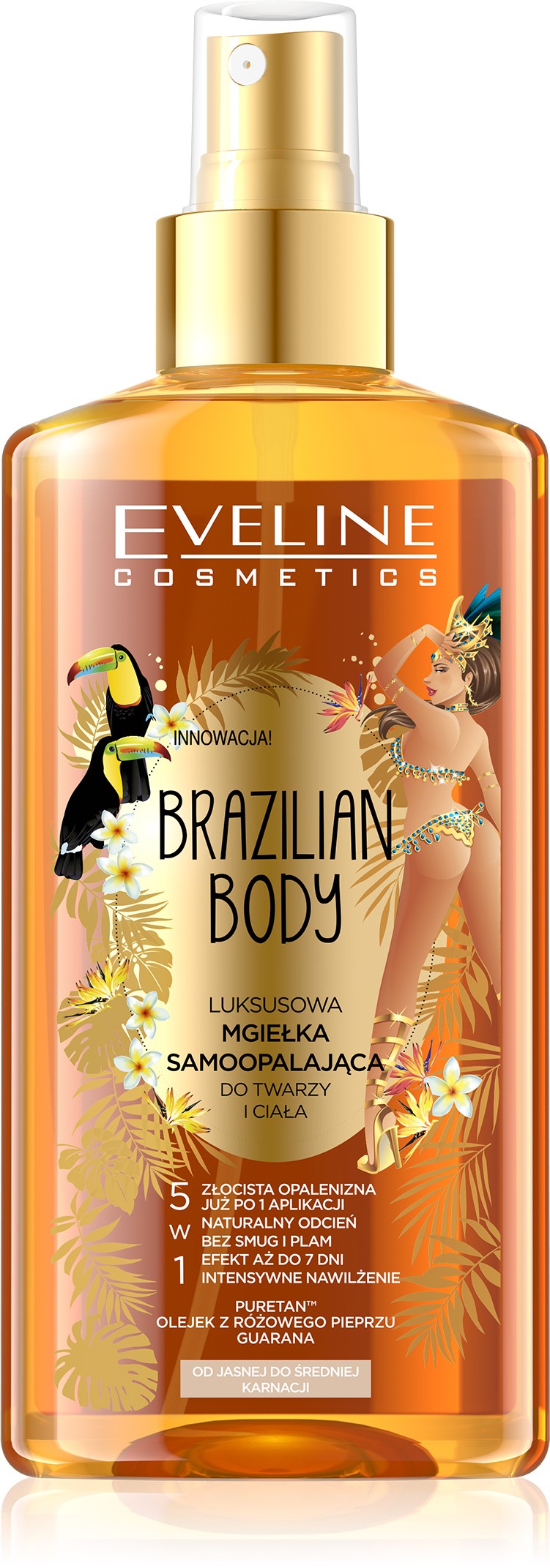 EVELINE Brazilian Body Luxusná samoopaľovacia hmla na tvár a telo 5v1