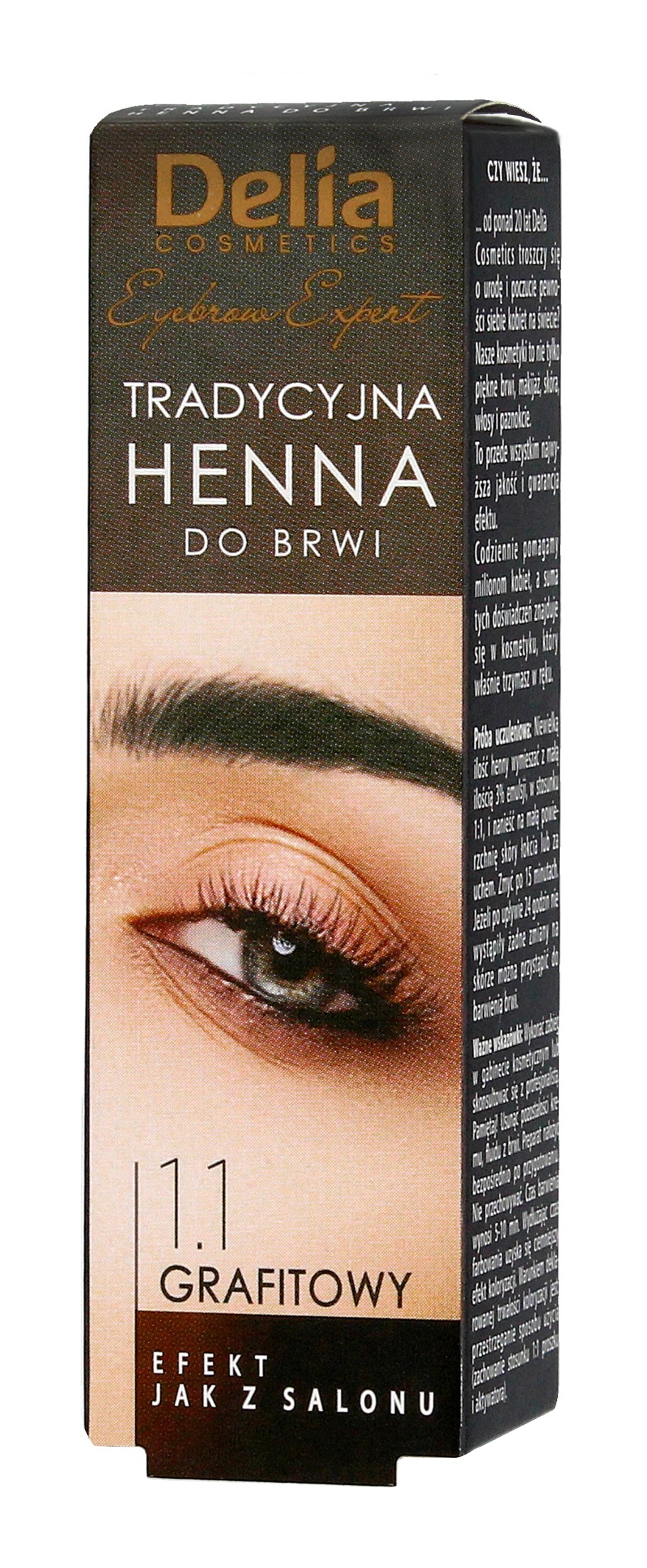 DELIA COSMETICS Tradičná Henna na obočie Grafit 2g