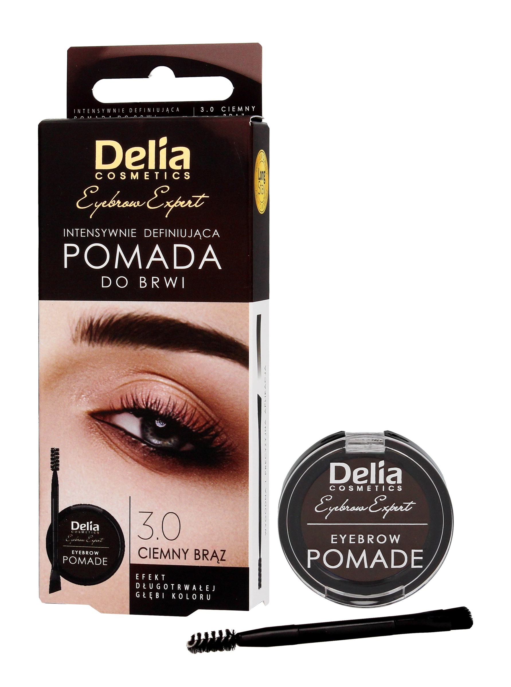 Delia Cosmetics Eyebrow Expert Dark Brown pomáda na obočie