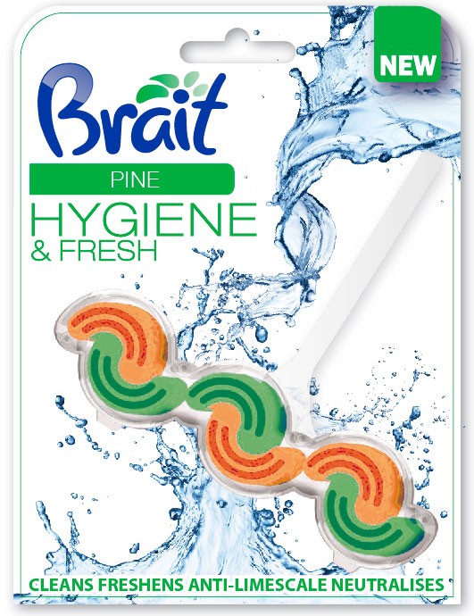 Brait Hygiene & Fresh 2-fázový WC blok na WC Borovica 45g