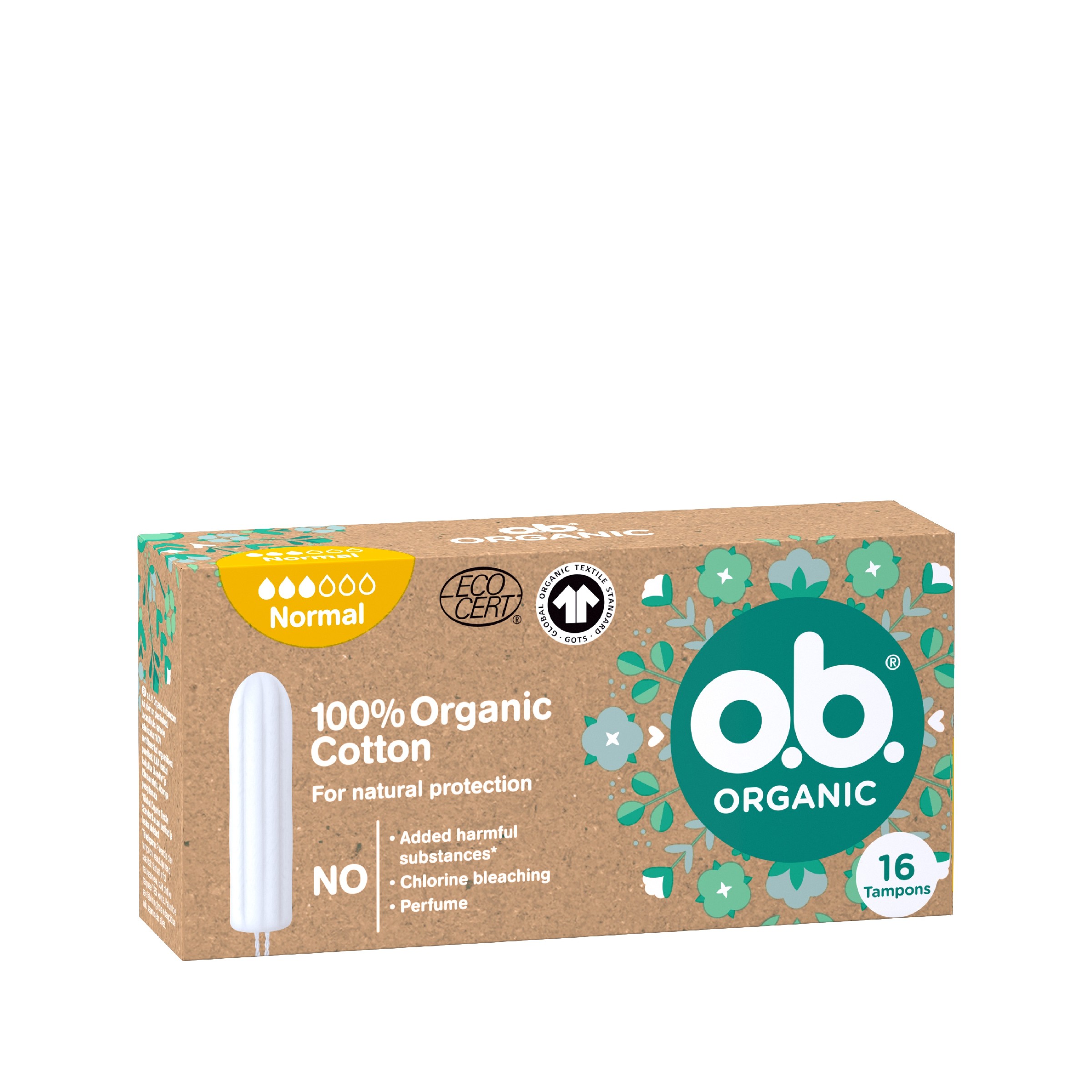 O.B.Organic Normal  Tampóny- 100% bavlna 1op.16ks