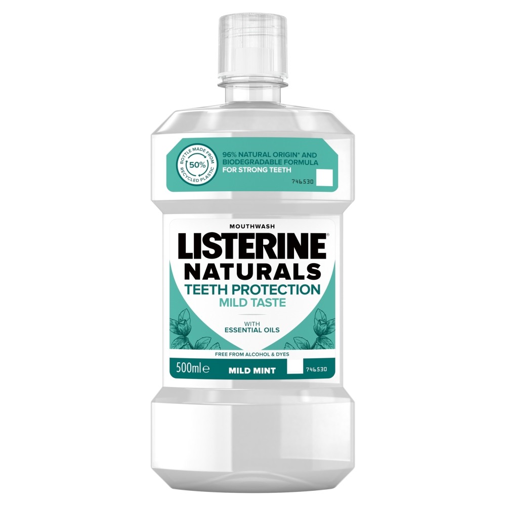 Listerine Naturals Ústna voda na ochranu zubov - jMild Taste 500 ml