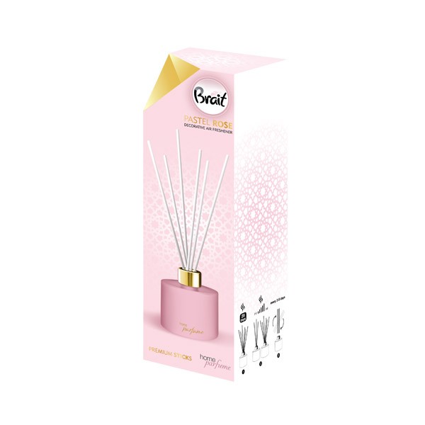 Brait Home Parfume Dekoratívny vonný olej + tyčinky Pastel Rose 100ml