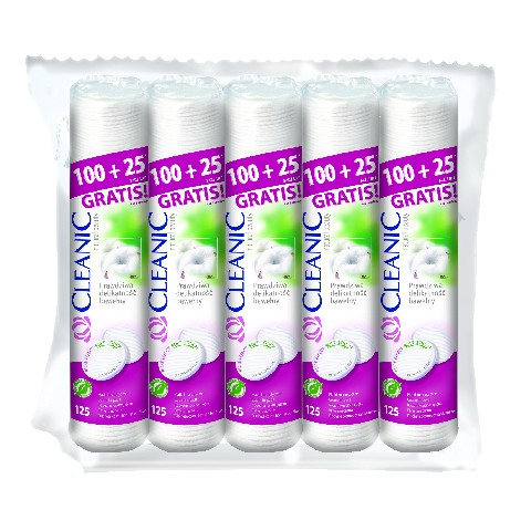 Cleanic Pure Effect kozmetické tampóny okrúhle 5 x 125 ks