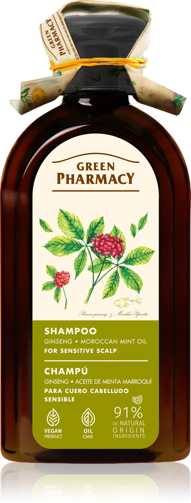 Green Pharmacy Ginseng Shampoo šampón pre citlivú a podráždenú pokožku hlavy
