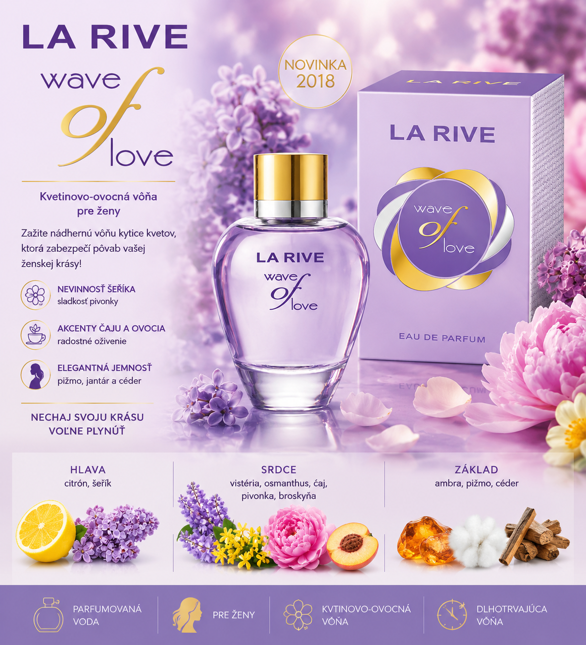 Popis La Rive Wave of Love parfumovaná voda pre ženy 90 ml