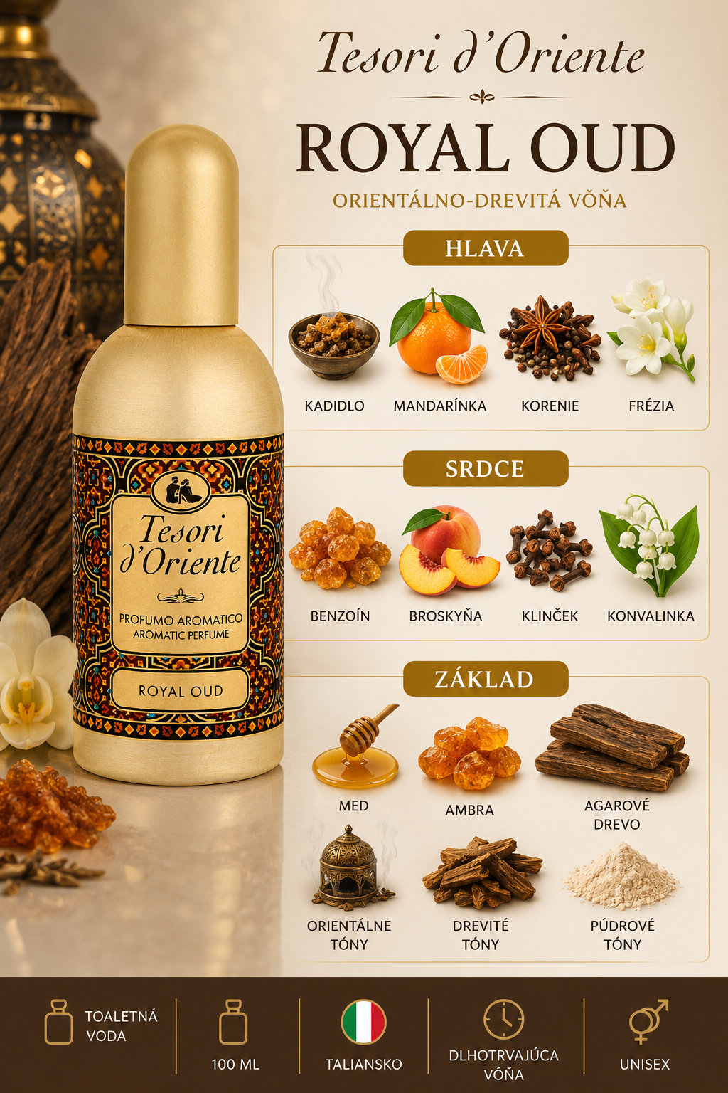 TESORI d'Oriente Royal Oud toaletná voda 100 ml