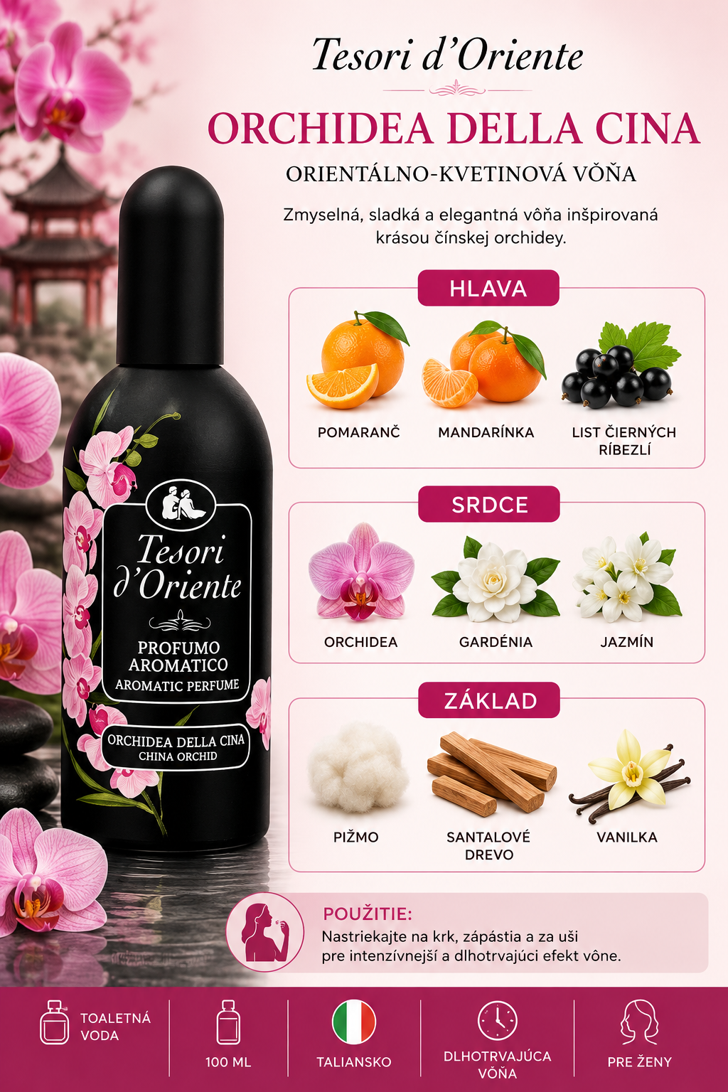 TESORI d'Oriente Orchidea della Cina toaletná voda 100 ml