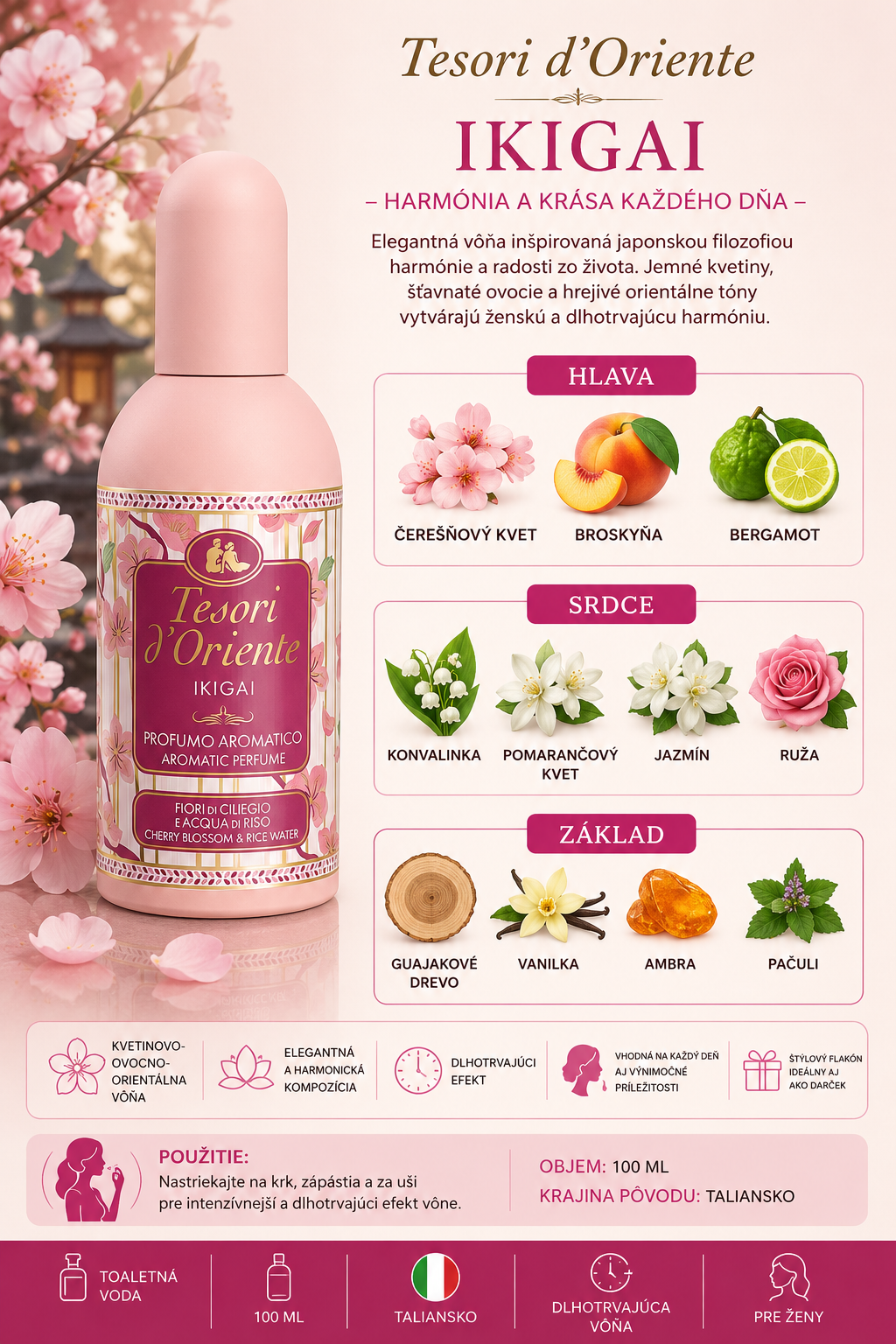 TESORI d'Oriente Ikigai toaletná voda 100 ml