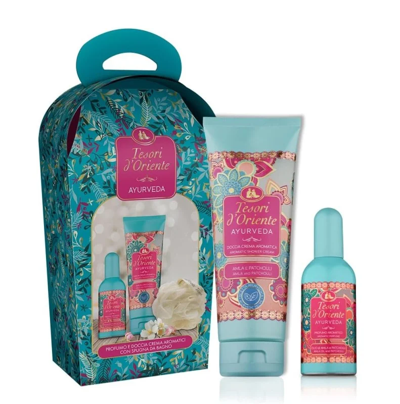 Tesori d´ Oriente darčeková sada Ayurveda – parfumovaná voda + sprchový gél + špongia